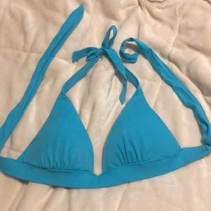 Victoria’s Secret bright blue halter top bikini.